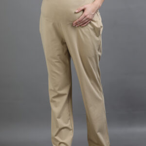 Maternity Straight Pant: Beige