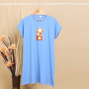 Maternity Long Tshirt: Blue - Double Teddy