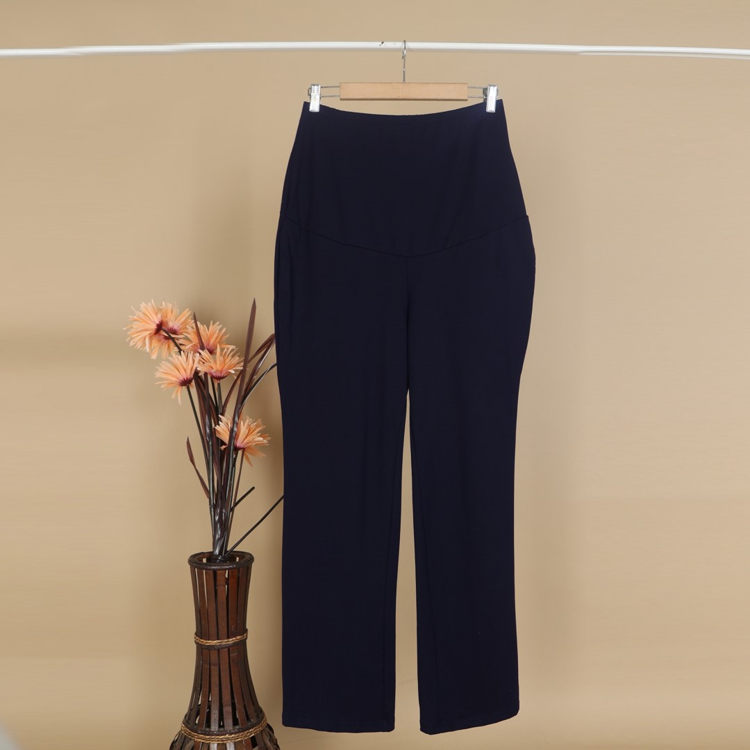 Maternity Straight Pant: Navy Blue