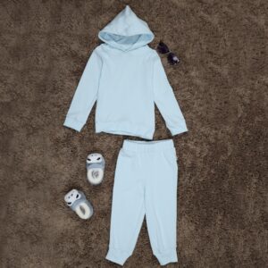 Organic Cotton Hoodie Joggers Set : Ice Melt