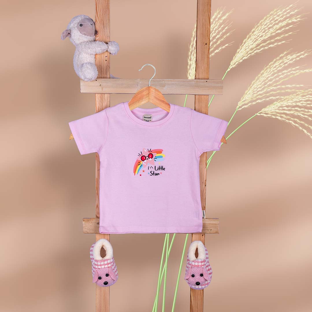 Organic Cotton Baby Tshirt: Silver White Coocuddle & Pink-a-boo Little Star – Set of two - Image 2