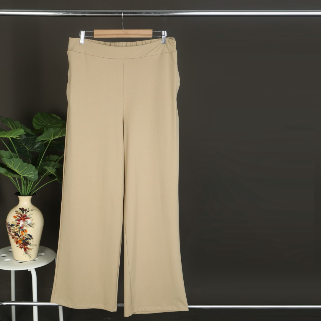 Maternity Wide Leg Pant: Beige