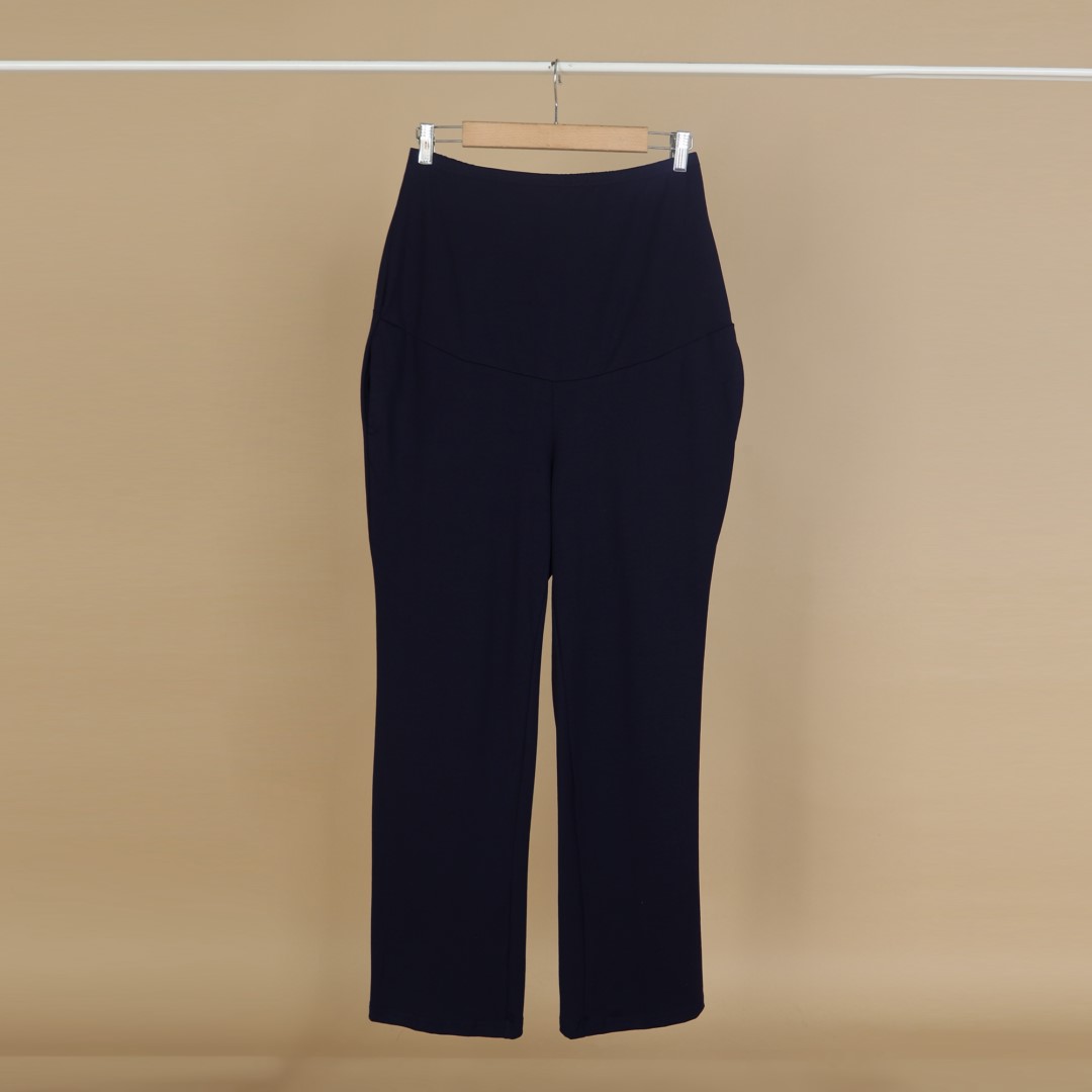 Maternity Straight Pant: Navy Blue - Image 3