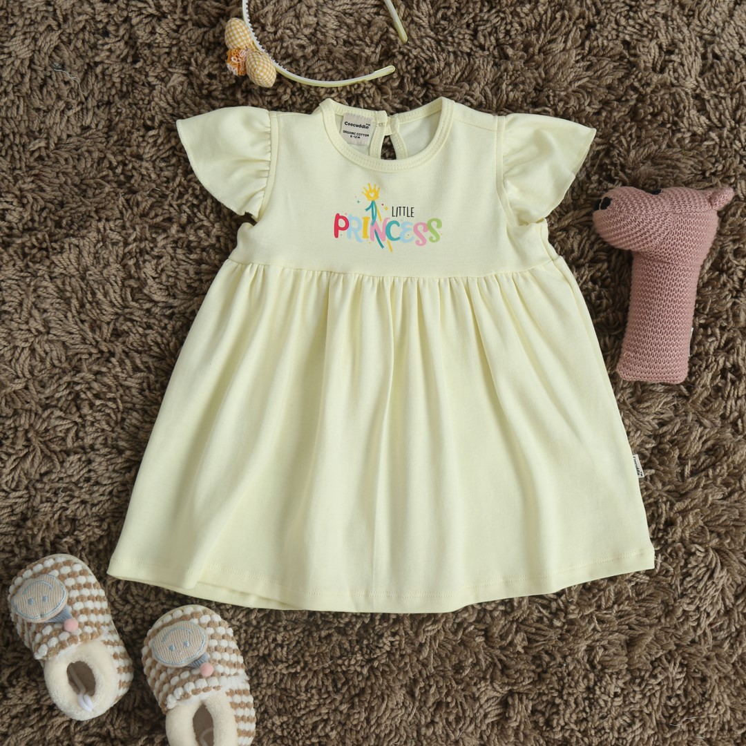 Organic Cotton Frock: Pastel Yellow
