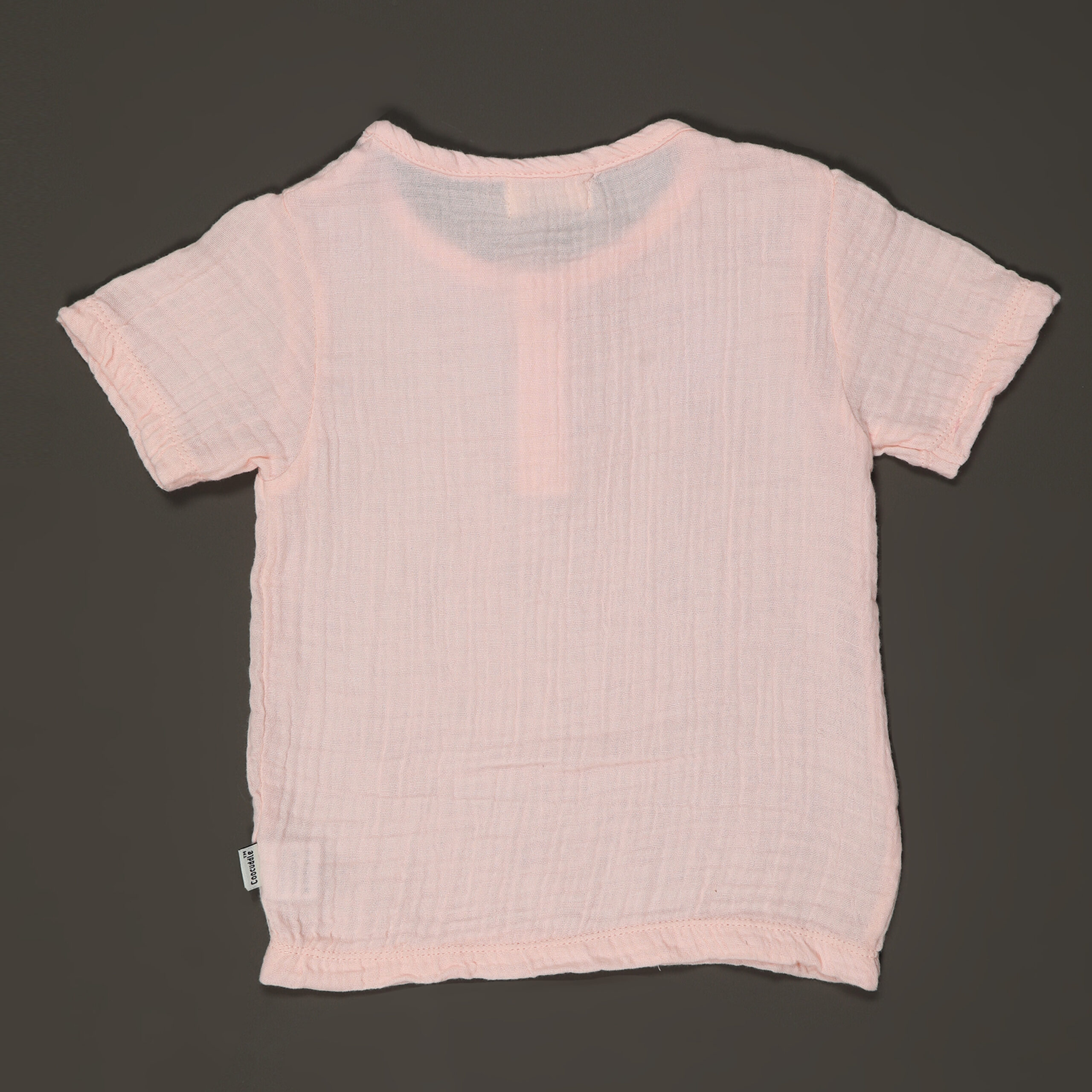 Organic Muslin Cotton Tshirt Short Set : Peach - Image 4