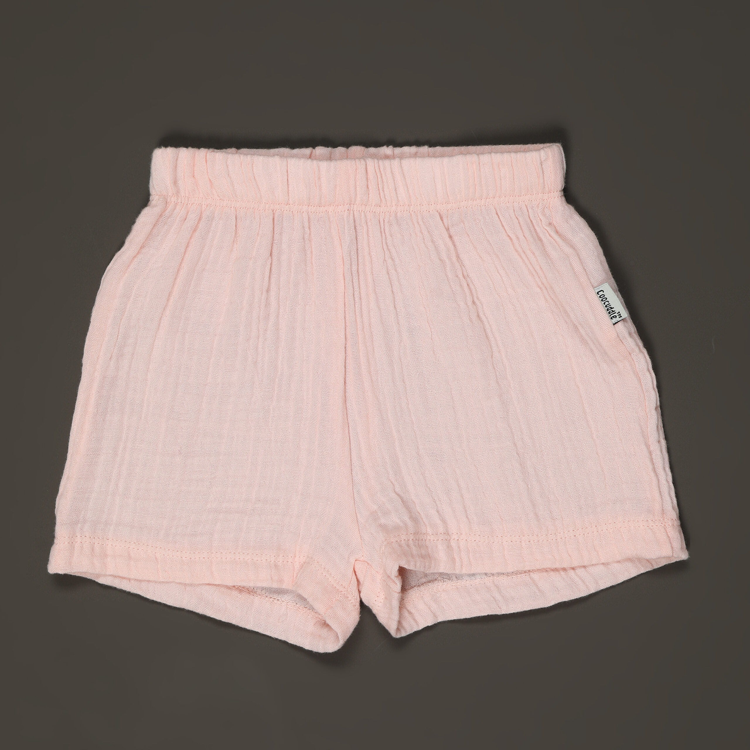 Organic Muslin Cotton Tshirt Short Set : Peach - Image 5