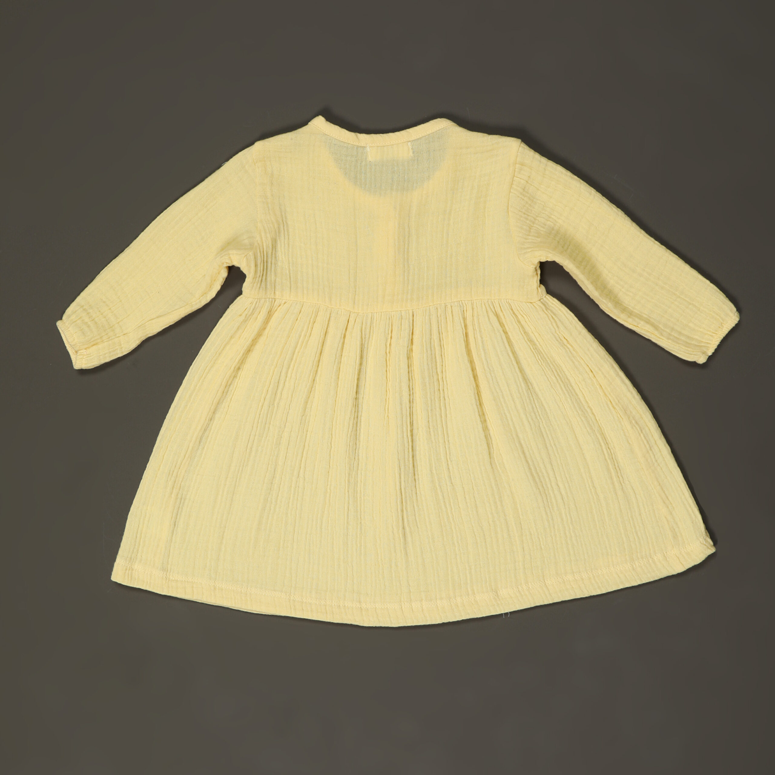 Muslin Organic Cotton Baby Frock : Mellow Yellow - Image 4