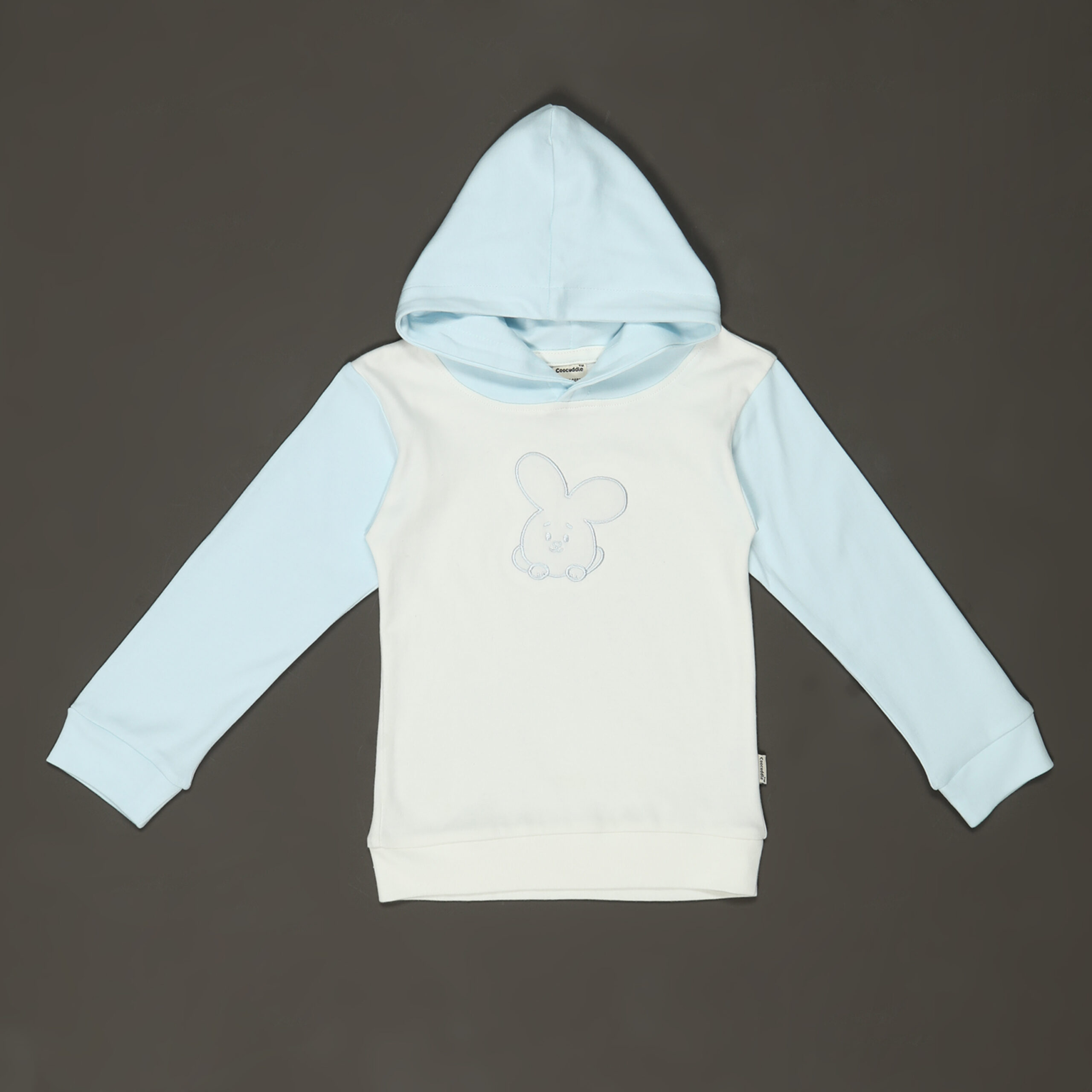 Organic Cotton Hoodie Joggers Set with applique work : Ice Melt - Image 3