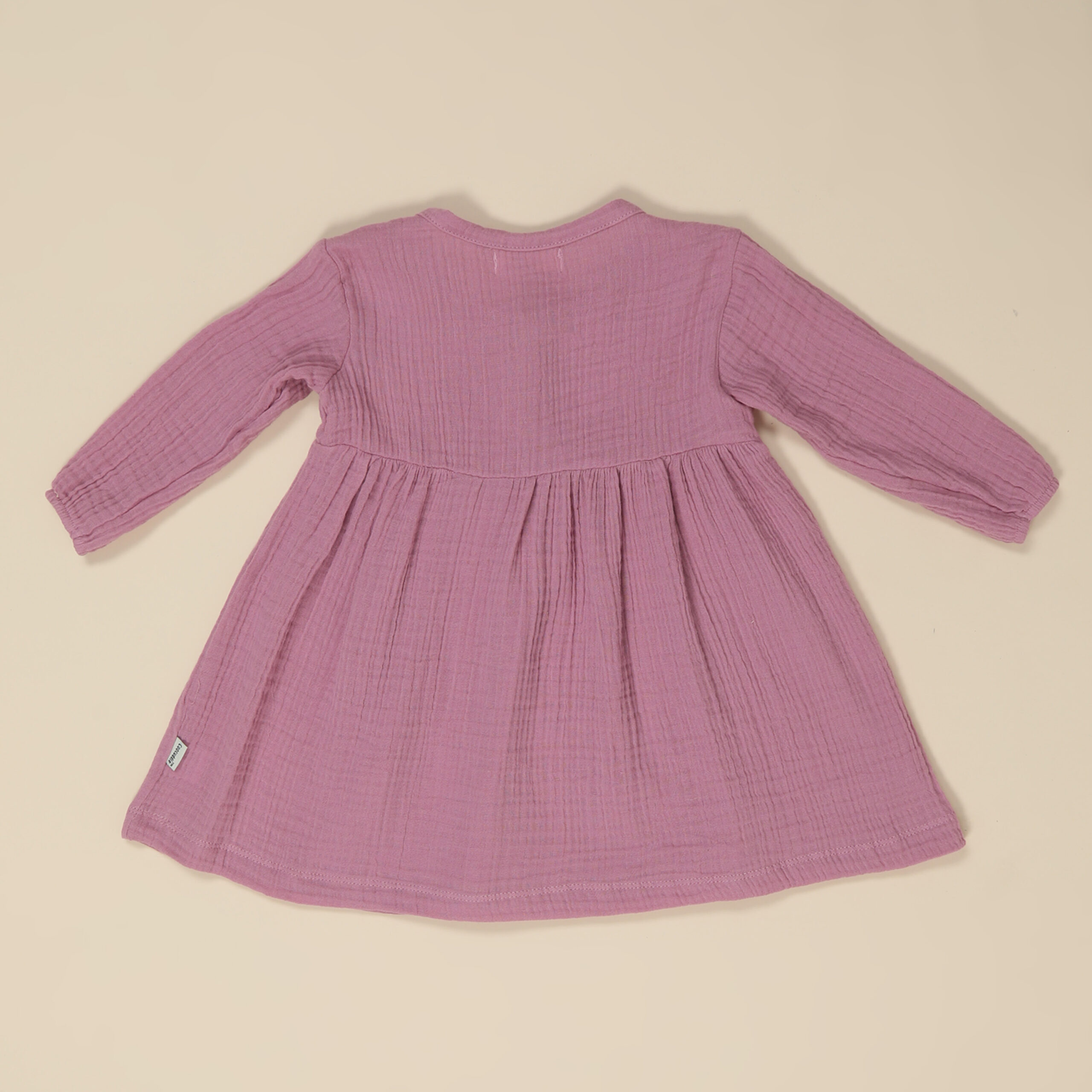 Muslin Organic Cotton Baby Frock : Lilac - Image 3
