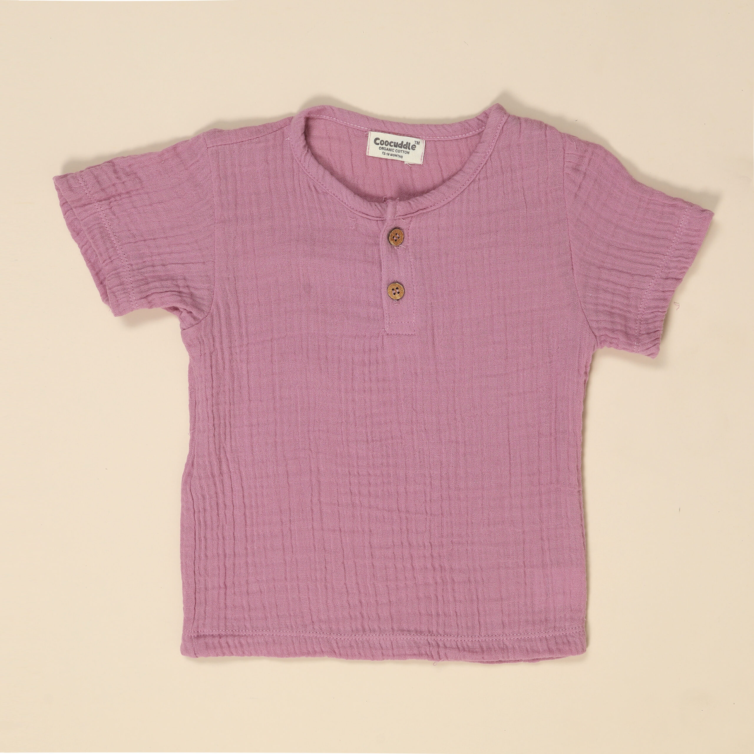 Organic Muslin Cotton Tshirt Short Set : Lilac - Image 2