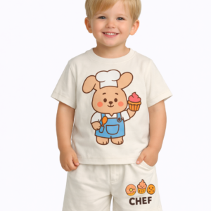 Organic Cotton Tshirt Short Set : Chef Theme